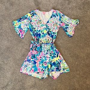 Lilly Pulitzer madilyn romper multi dive in size XXS